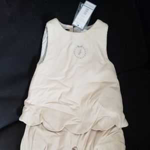 Cute JACADI lined one-piece baby suit, size 1 M / 54 cm - NWT